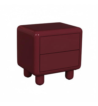Kip Glossy Bedside Table in Burgundy - Fenton & Fenton
