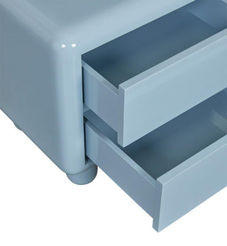 Kip Glossy Bedside Table in Powder Blue - Fenton & Fenton