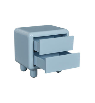 Kip Glossy Bedside Table in Powder Blue - Fenton & Fenton