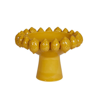 Limon Pedestal Bowl in Lemon - Fenton & Fenton
