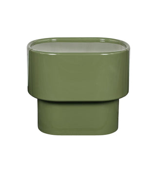 Lull Glossy Bedside Table In Olive - Fenton & Fenton