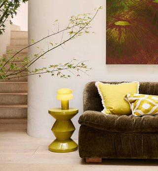 Macaroon Table Lamp in Pea Green - Fenton & Fenton