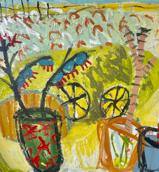 Margaret Delahunty Spencer - Still Life With Beach View and Lemon Slices - Fenton & Fenton