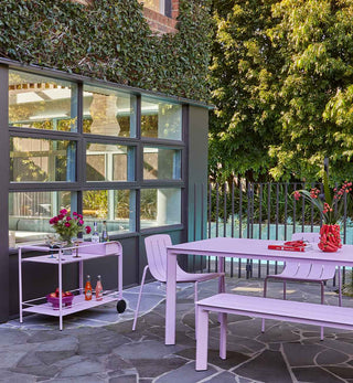 Outdoor Slim Dining Chair In Paloma Pink - Ex-Display Stock - Fenton & Fenton