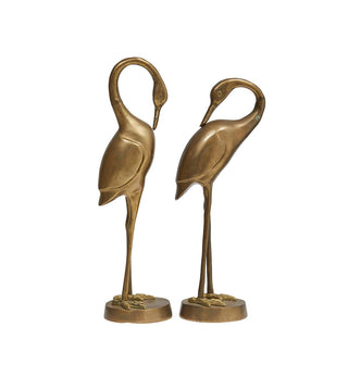 Pair of Vintage Brass Cranes - Fenton & Fenton