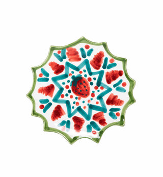 Patrizia Italiano - Scalloped Plate in Strawberry - Fenton & Fenton