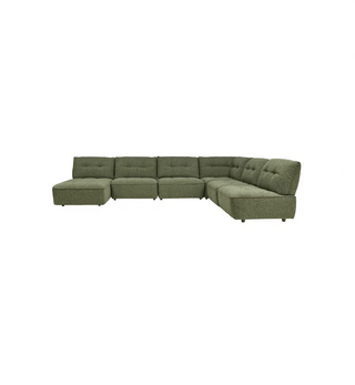 Roommate Sofa - 5 Piece L-Shape + Chaise in Forest - Fenton & Fenton
