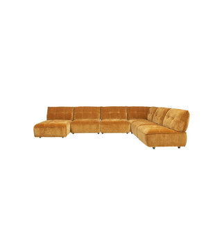 Roommate Sofa - 5 Piece L-Shape + Chaise in Honey