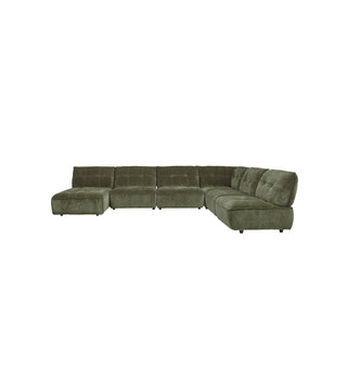 Roommate Sofa - 5 Piece L-Shape + Chaise in Moss - Fenton & Fenton