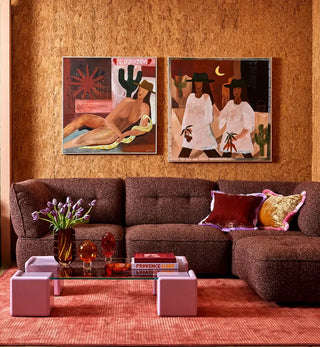 Roommate Fabric Swatch in Mulberry - Fenton & Fenton