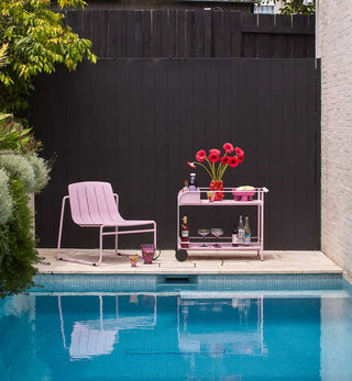 Slim Lounge Chair In Paloma Pink - Fenton & Fenton