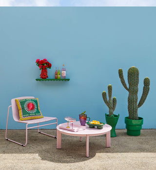 Low Down Coffee Table In Paloma Pink - Fenton & Fenton