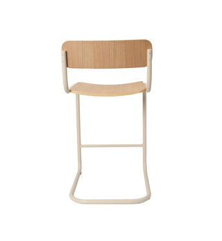 Strut Bar Stool In Ecru Veneer - Fenton & Fenton