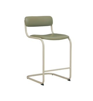 Strut Bar Stool in Khaki Leather - Fenton & Fenton