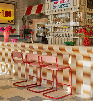 Strut Bar Stool In Rose - Fenton & Fenton