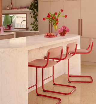 Strut Bar Stool in Rose - Fenton & Fenton