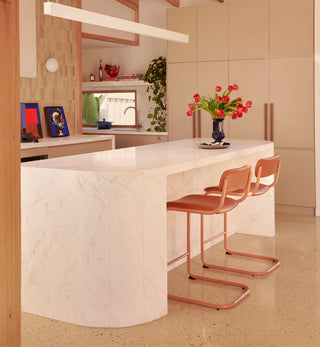 Strut Bar Stool In Tan Leather - Fenton & Fenton