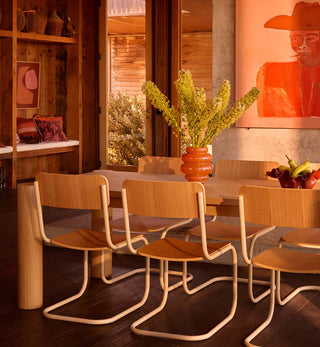 Strut Dining Chair In Ecru Veneer - Fenton & Fenton