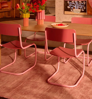 Strut Dining Chair In Lipstick Veneer - Fenton & Fenton