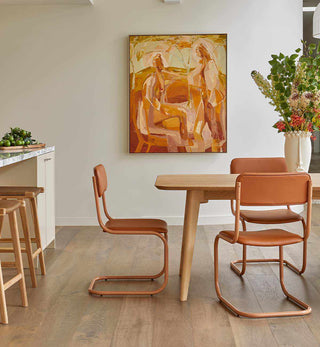 Strut Dining Chair in Tan Leather - Fenton & Fenton