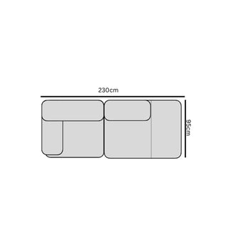 Sunday Sofa - 2 Seater - Open RHF End in Powder Blue - Fenton & Fenton