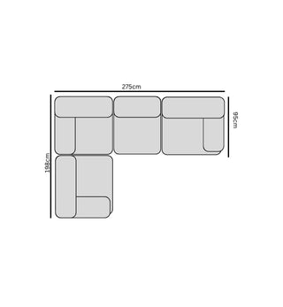 Sunday Sofa - 4 Piece L-Shape LHF in Powder Blue - Fenton & Fenton