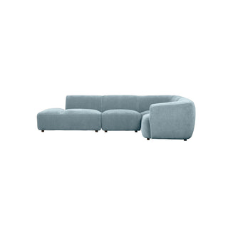 Sunday Sofa - 4 Piece L-Shape RHF with Open End in Powder Blue - Fenton & Fenton