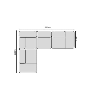 Sunday Sofa - 4 Piece with Open Ends - RHF in Powder Blue - Fenton & Fenton