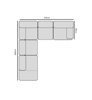 Sunday Sofa - 5 Piece L-shape RHF in Powder Blue - Fenton & Fenton