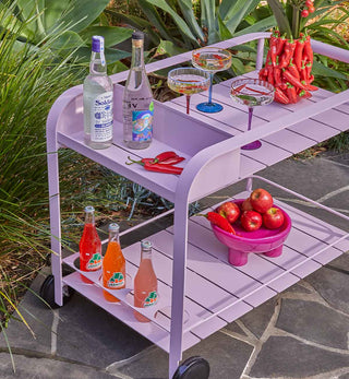 Sundowner Bar Cart In Paloma Pink - Fenton & Fenton