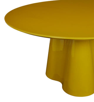 Supper Club Glossy Round Dining Table in Golden Olive - Fenton & Fenton