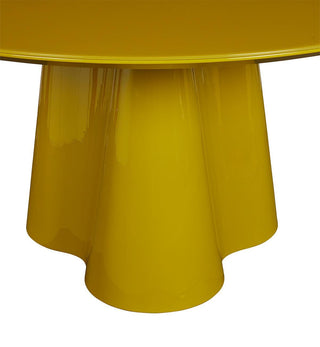 Supper Club Glossy Round Dining Table in Golden Olive - Fenton & Fenton