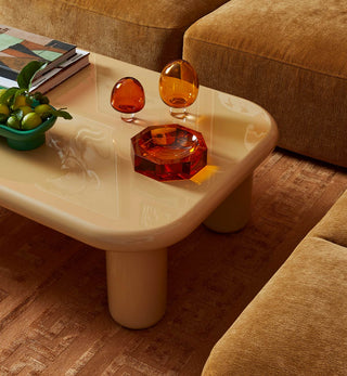 Tiggi Glossy Coffee Table in Croissant - Fenton & Fenton