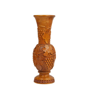 Vintage Wooden Carved Vase - Fenton & Fenton