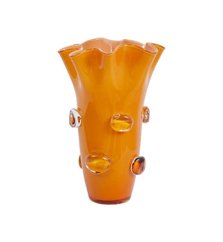 Wavy Vase In Amber - Fenton & Fenton